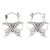 Sterling silver hoop earrings, 'Sparkling Illusion' - Sterling Silver Butterfly Hoop Earrings Crafted in Bali thumbail