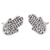 Sterling silver button earrings, 'Hamsa Twins' - Sterling Silver Button Earrings with Hamsa Symbol (image 2b) thumbail
