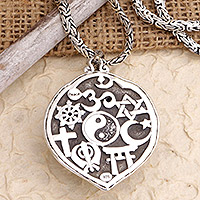 Sterling silver pendant necklace, 'Peace at Heart'