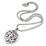 Sterling silver pendant necklace, 'Peace at Heart' - World Peace Project Sterling Silver Peace Necklace