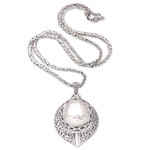 Sterling silver pendant necklace, 'Peace at Heart' - World Peace Project Sterling Silver Peace Necklace