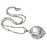 Sterling silver pendant necklace, 'Peace at Heart' - World Peace Project Sterling Silver Peace Necklace