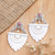Cultured pearl and garnet dangle earrings, 'Feather Love' - Cultured Pearl Garnet & Sterling Silver Dangle Earrings (image 2) thumbail