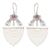 Cultured pearl and garnet dangle earrings, 'Feather Love' - Cultured Pearl Garnet & Sterling Silver Dangle Earrings