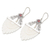 Cultured pearl and garnet dangle earrings, 'Feather Love' - Cultured Pearl Garnet & Sterling Silver Dangle Earrings (image 2b) thumbail