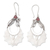 Garnet dangle earrings, 'Afternoon Bat' - Garnet & Sterling Silver Bat Dangle Earrings from Bali thumbail