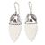 Garnet dangle earrings, 'Morning Feathers' - Garnet & Sterling Silver Feathers Dangle Earrings from Bali thumbail