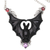Horn, amethyst and garnet pendant necklace, 'Midnight Bat' - Horn Amethyst Garnet & Sterling Silver Bat Pendant Necklace (image 2c) thumbail