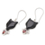 Horn and garnet dangle earrings, 'Abstract Cats' - Horn Garnet & Sterling Silver Cat Dangle Earrings from Bali