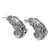 Sterling silver half-hoop earrings, 'The Leaf Crown' - Sterling Silver Leaf and Flower Half-Hoop Earrings from Bali