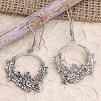 Sterling silver dangle earrings, 'Vines of the Valley' - Bali Sterling Silver Dangle Earrings with Vine Motif