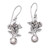 Cultured pearl dangle earrings, 'Leaf Clarity' - Balinese Cultured Pearl Sterling Silver Leaf Dangle Earrings