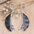 Horn and garnet dangle earrings, 'Charming Appeal' - Balinese Horn Garnet and Sterling Silver Dangle Earrings (image 2) thumbail