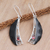 Horn and garnet dangle earrings, 'Charming Appeal' - Balinese Horn Garnet and Sterling Silver Dangle Earrings (image 2b) thumbail