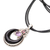 Horn, amethyst and garnet pendant necklace, 'Halloween Moon Knight' - Horn Amethyst Garnet and Sterling Silver Pendant Necklace (image 2d) thumbail