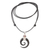 Horn and garnet pendant necklace, 'Midnight Halloween' - Spiral Horn Garnet and Sterling Silver Pendant Necklace (image 2d) thumbail