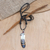 Bone and garnet pendant necklace, 'Neat Feathers' - Feather Bone Garnet and Sterling Silver Pendant Necklace (image 2b) thumbail