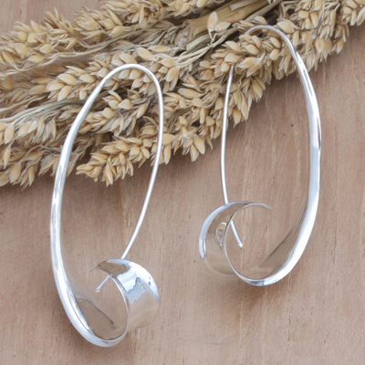 Sterling silver drop earrings, 'Vivacious Rhythm' - Balinese Artisan Crafted 925 Sterling Silver Drop Earrings