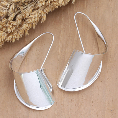 Sterling silver drop earrings, 'Loud Rhythm' - Sterling Silver Drop Earrings from Bali