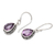 Amethyst dangle earrings, 'Wise Spring' - Two-Carat Amethyst Sterling Silver Dangle Earrings from Bali (image 2b) thumbail