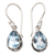 Blue topaz dangle earrings, 'Serene Spring' - Four-Carat Blue Topaz Sterling Silver Dangle Earrings thumbail
