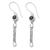 Onyx dangle earrings, 'Courageous Journey' - Onyx Sterling Silver Dangle Earrings Crafted in Bali