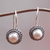 Cultured pearl drop earrings, 'Pearly Specks' - Sterling Silver Speckled Drop Earrings with Grey Pearls