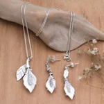 Sterling silver jewelry set, 'Garden of Peace' - World Peace Symbolic Jewelry Set Handmade Bali