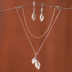 Sterling silver jewelry set, 'Garden of Peace' - World Peace Symbolic Jewelry Set Handmade Bali