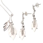 Sterling silver jewelry set, 'Garden of Peace' - World Peace Symbolic Jewelry Set Handmade Bali