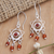 Carnelian dangle earrings, 'Daybreak Star' - Chakra Themed Sterling Silver and Carnelian Dangle Earrings