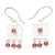 Garnet dangle earrings, 'Facing Chakra' - Chakra Themed Sterling Silver and Garnet Dangle Earrings