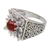 Carnelian cocktail ring, 'Lotus Blessing' - Sterling Silver Lotus Cocktail Ring with Carnelian Stone (image 2a) thumbail