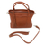 Leather shoulder bag, 'Wise Lady' - Handcrafted Brown Leather Shoulder Bag with Handles