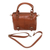 Leather shoulder bag, 'Intellectual Figure' - Handcrafted Brown Leather Shoulder Bag with Open Pocket