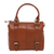 Leather shoulder bag, 'Intellectual Figure' - Handcrafted Brown Leather Shoulder Bag with Open Pocket