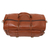 Leather travel bag, 'Fancy Adventure' - Handcrafted Brown Leather Travel Bag with Strap and Handles