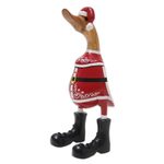 Bamboo root and teak wood figurine, 'Noel Duck' - Hand-Crafted Bamboo Root and Teak Wood Santa Duck Figurine