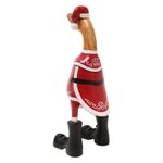 Bamboo root and teak wood figurine, 'Noel Duck' - Hand-Crafted Bamboo Root and Teak Wood Santa Duck Figurine