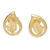 Gold-plated button earrings, 'Forest Spark' - 18k Gold-Plated Button Earrings with Leafy Motifs