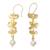 Gold-plated cultured pearl dangle earrings, 'Pearly Orchids' - Cultured Pearl Floral Dangle Earrings with 18k Gold Plating