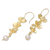 Gold-plated cultured pearl dangle earrings, 'Pearly Orchids' - Cultured Pearl Floral Dangle Earrings with 18k Gold Plating