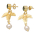Gold-plated peridot and cultured pearl dangle earrings, 'Forest Illumination' - 18k Gold-Plated Dangle Earrings with Pearls and Peridot Gems
