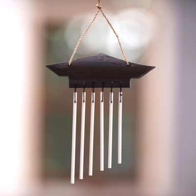 Campanas de viento mini de bambú - Mini campanillas de viento balinesas hechas a mano de bambú y aluminio