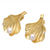 Gold-plated cultured pearl drop earrings, 'Marine Treasure' - 18k Gold-Plated Seashell Drop Earrings with Cultured Pearls