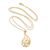 Gold-plated pendant necklace, 'Forest Spark' - 18k Gold-Plated Pendant Necklace with Leafy Motifs