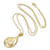 Vergoldete Halskette mit Anhänger - 18 vergoldete Karate Halskette mit Anhänger und Blattmotiven