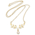 Gold-plated cultured pearl pendant necklace, 'Pearly Victory' - 18k Gold-Plated Pendant Necklace with Olive Leaves and Pearl
