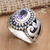 Amethyst cocktail ring, 'Wisdom Throne' - Balinese Sterling Silver Cocktail Ring with Amethyst Stone thumbail