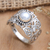 Cultured pearl cocktail ring, 'Innocence Butterfly' - Sterling Silver Butterfly Cocktail Ring with Cultured Pearl (image 2) thumbail